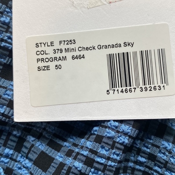 NWT Ganni Seersucker Mini Check Granada Sky Pants - Picture 8 of 14